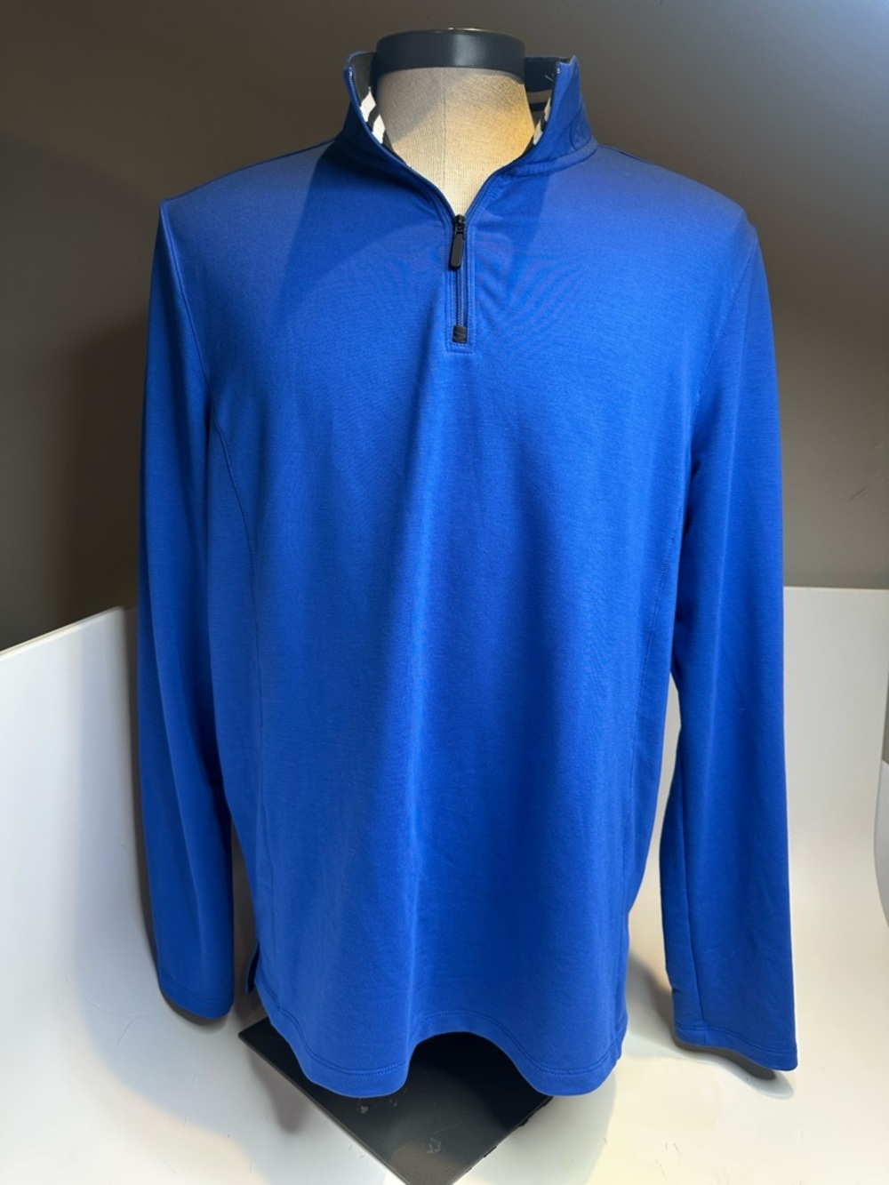 Kenneth Cole AWEARNESS Royal Blue Slim-Fit Quarter Zip